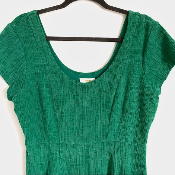 Anthropologie Maeve Nova Knit Fit And Flare Mini Dress in Kelly Green Size L EUC - Picture 6 of 10